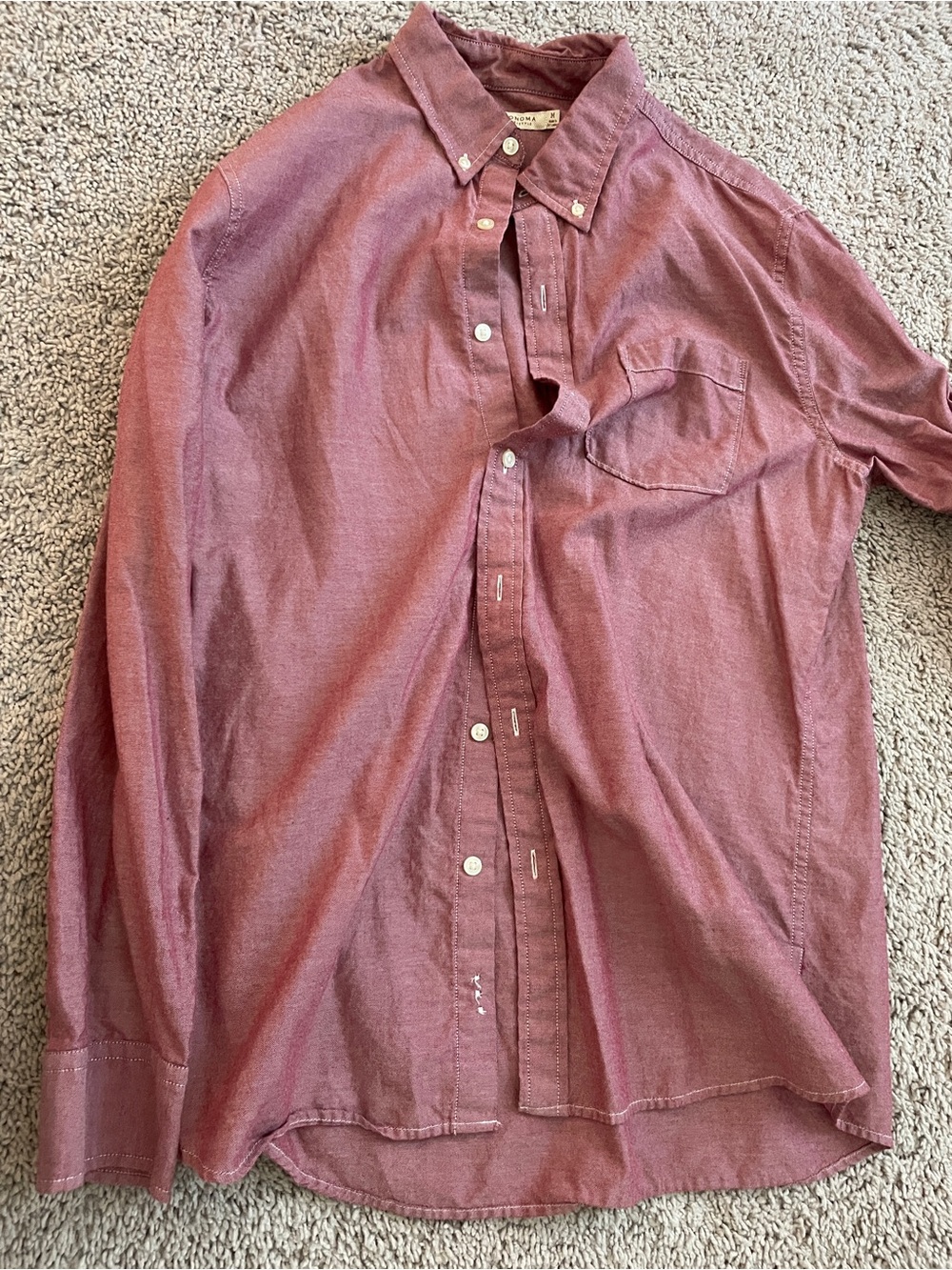 Sonoma Men's Button-Down Shirt in Muted Rose